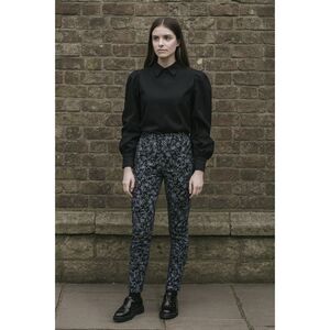 PREEN by THORNTON BREGAZZI Multicolor Floral Stretch Cotton Trousers Pants Sz S